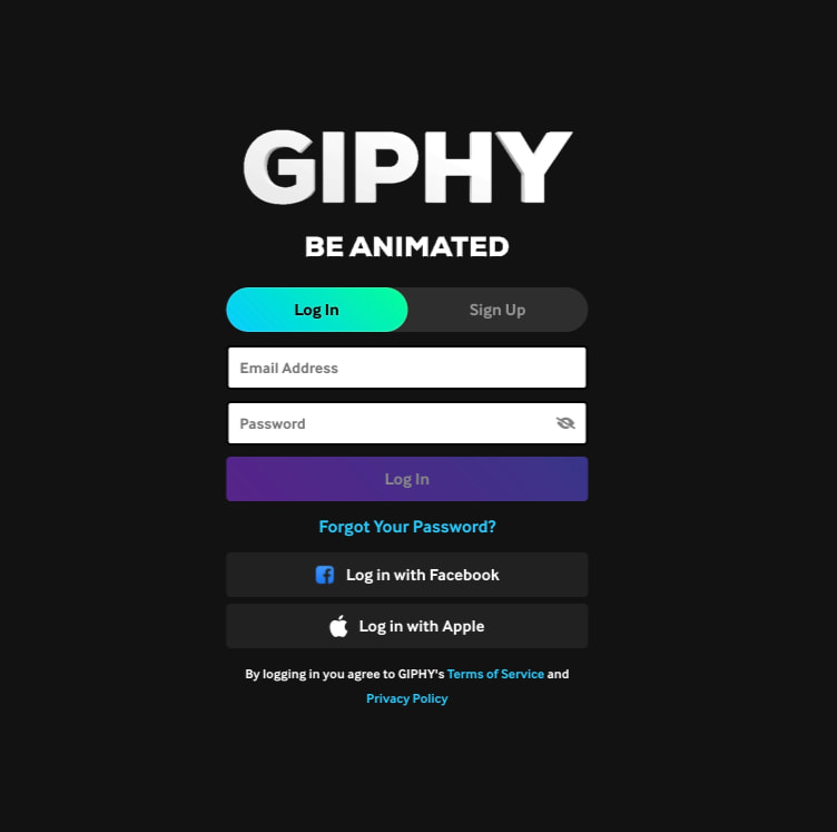 GIPHY - Be Animated captured website design