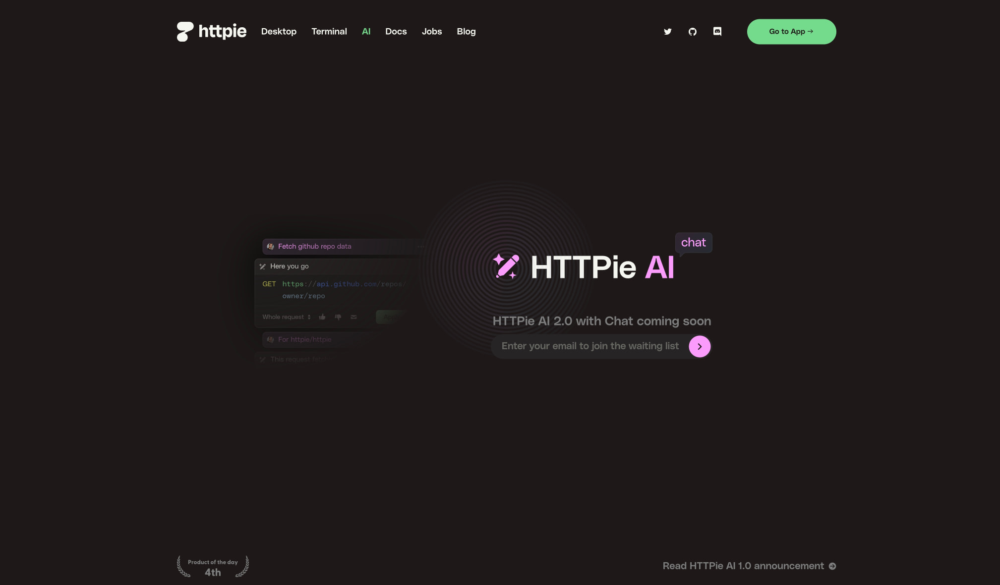 HTTPie AI — a new way to interact with APIs captured website design