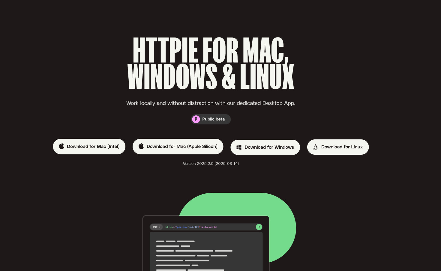 Download HTTPie for Desktop – HTTPie captured website design