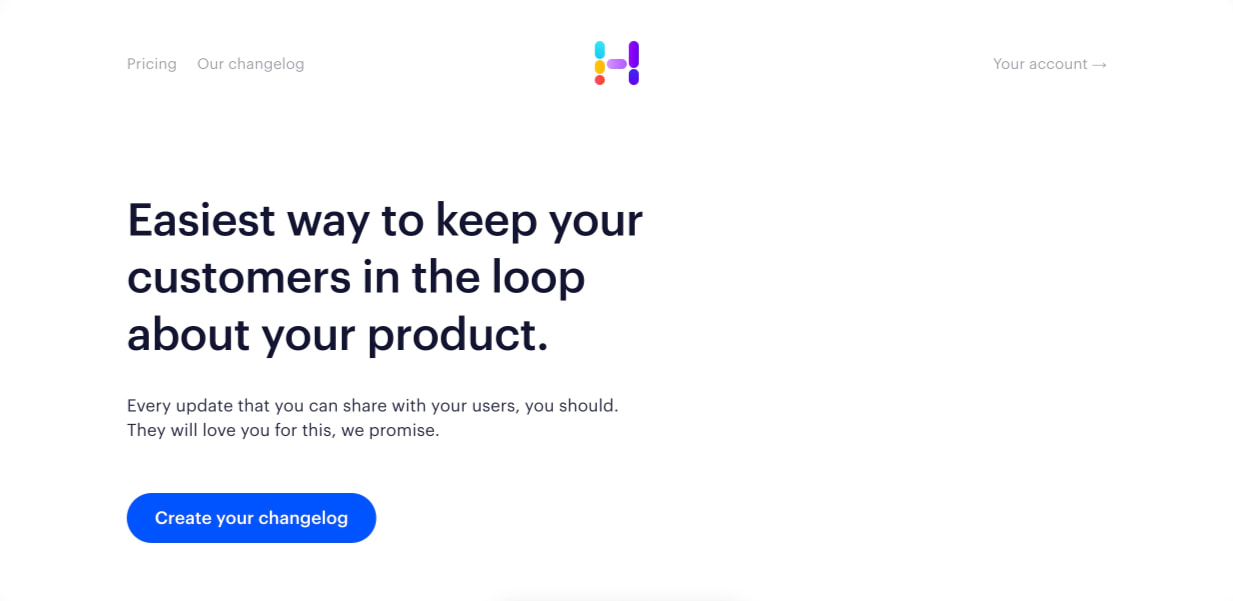 Headway - Keep customers in the loop about your product. captured website design
