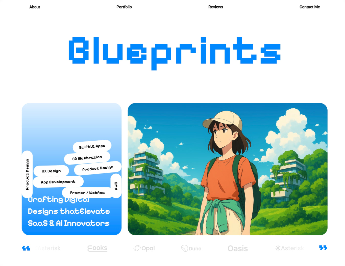 Blueprints captured website design