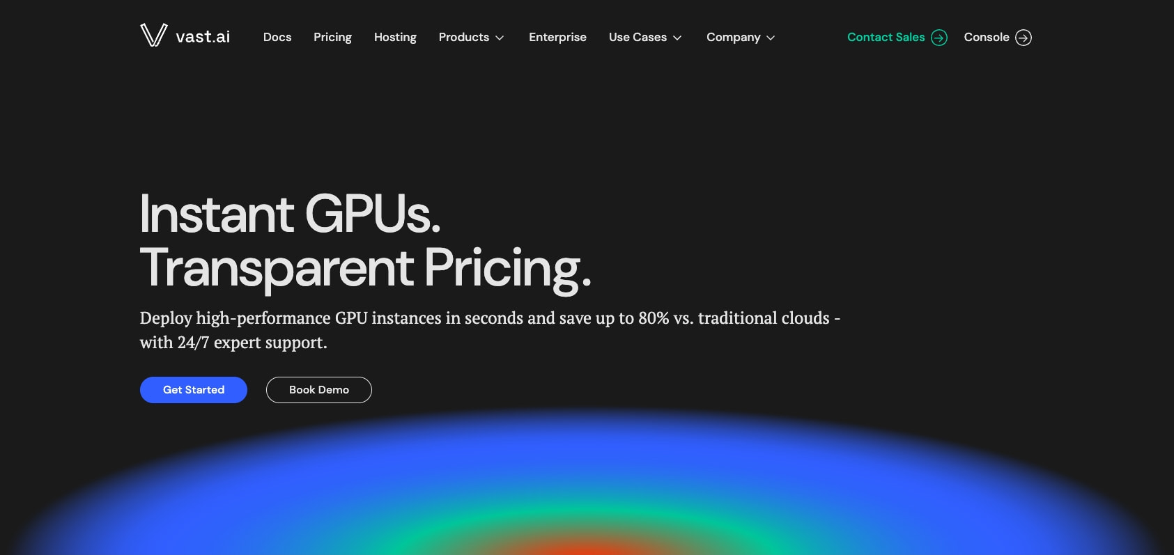 Rent GPUs | Vast.ai captured website design