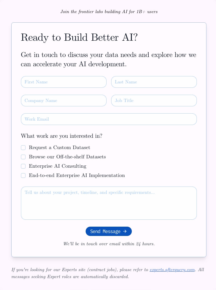 AfterQuery captured website design