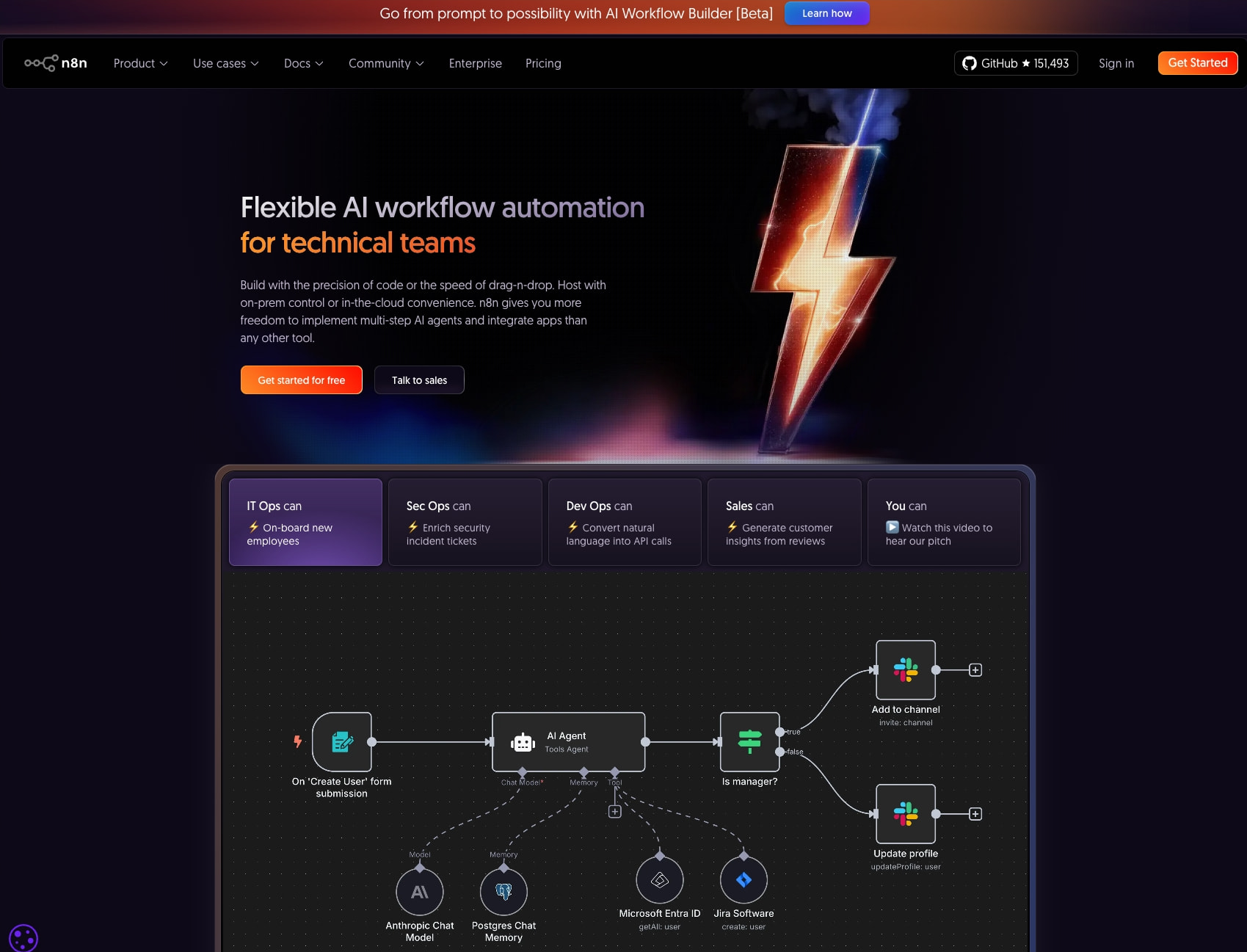 AI Workflow Automation Platform & Tools - n8n captured website design
