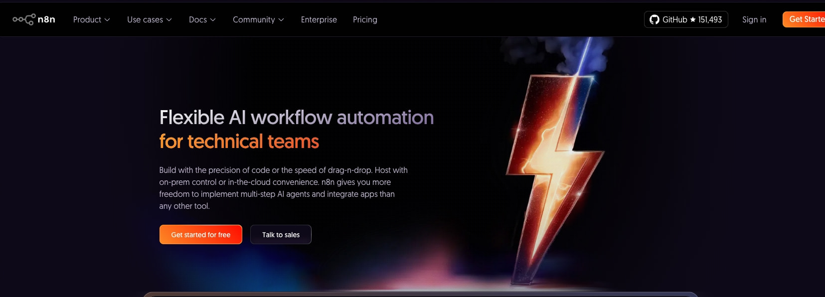 AI Workflow Automation Platform & Tools - n8n captured website design