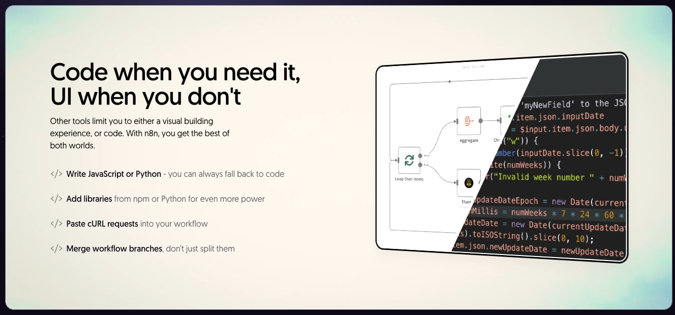 AI Workflow Automation Platform & Tools - n8n captured website design