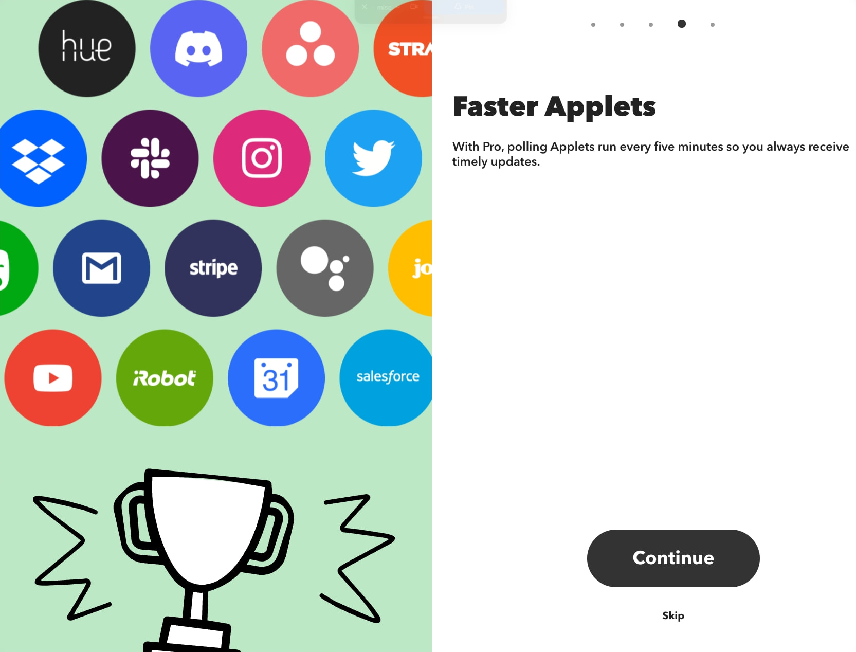 Subscribe - IFTTT Pro captured website design