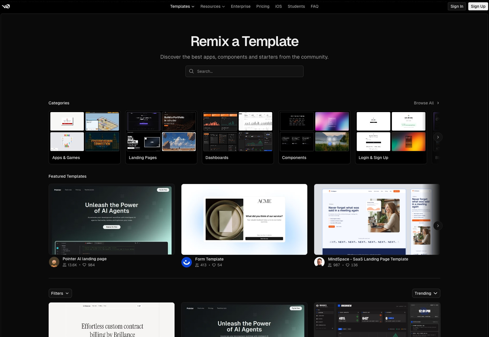 Captured design matching v0.app captured website design