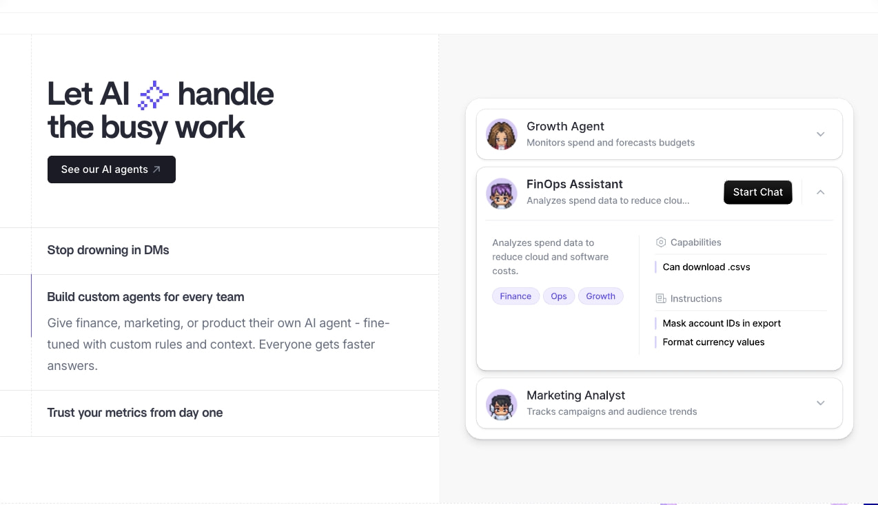 Lightdash | Rethink BI. Build Intelligence, not just dashboards. captured website design