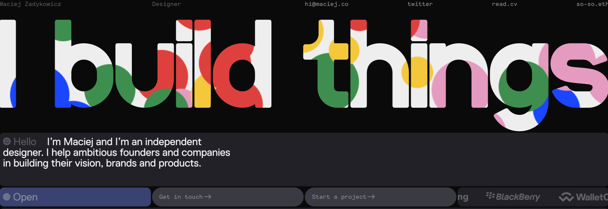 Maciej Zadykowicz captured website design