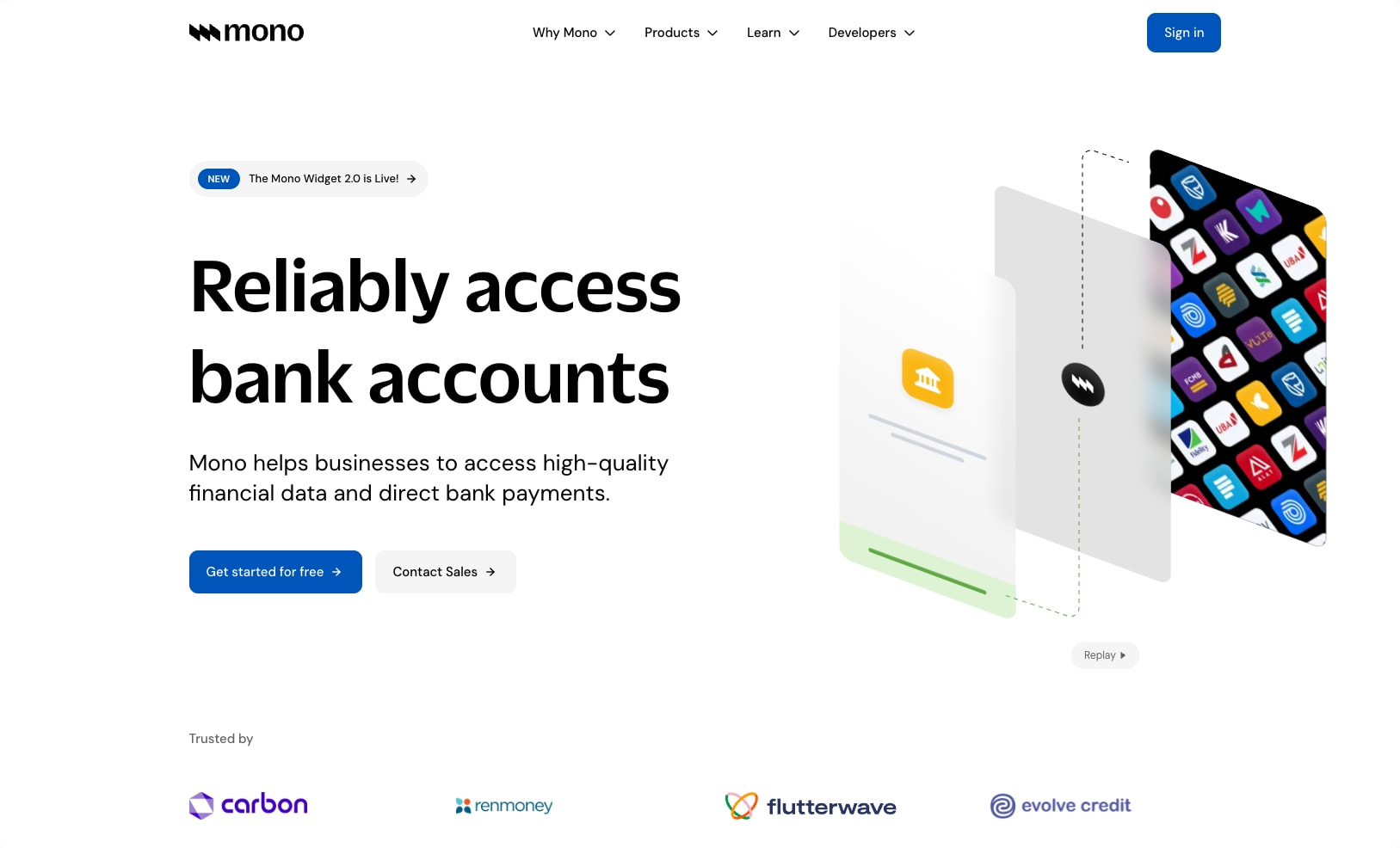 Captured design matching mono.co captured website design
