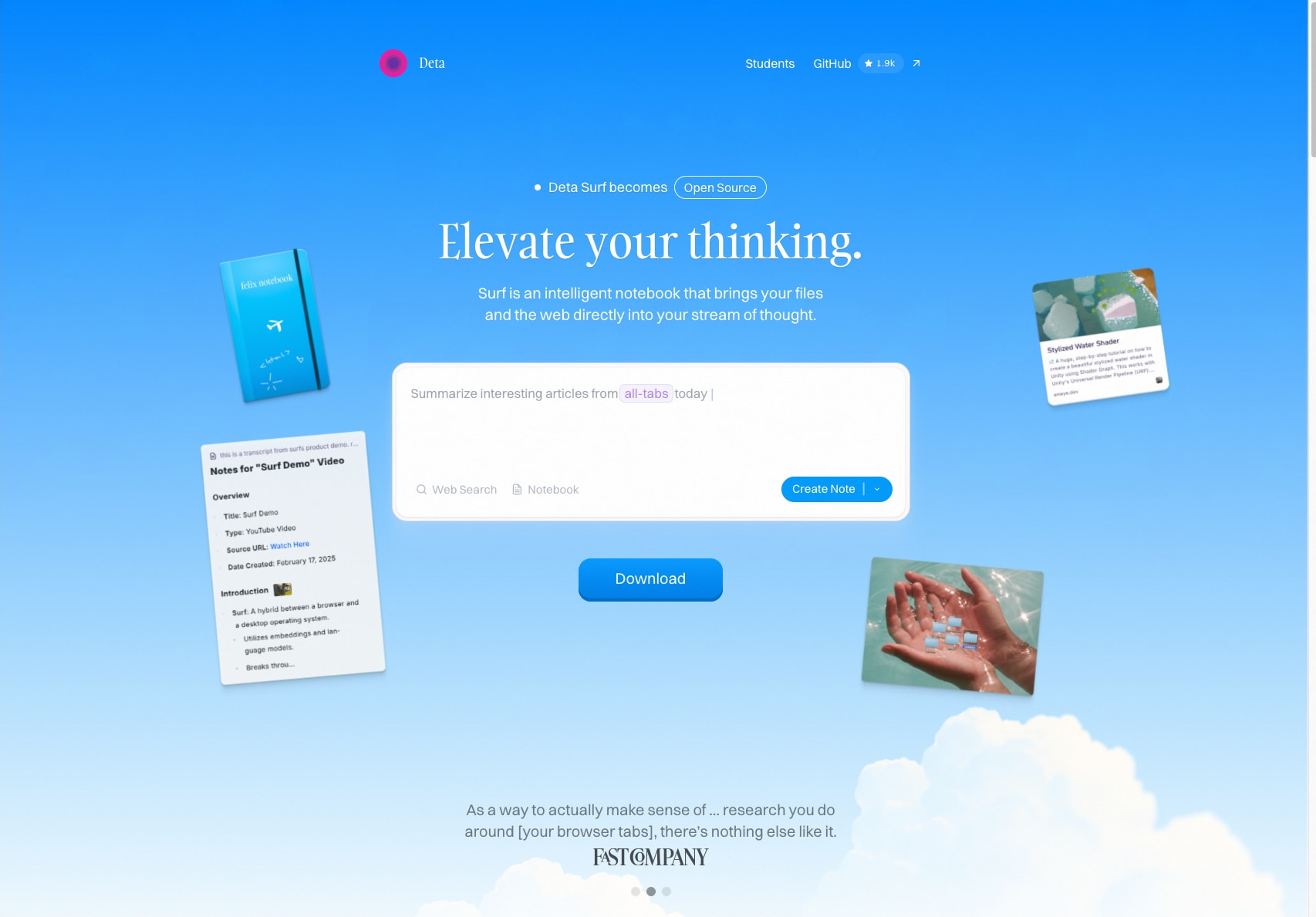 Deta Surf captured website design