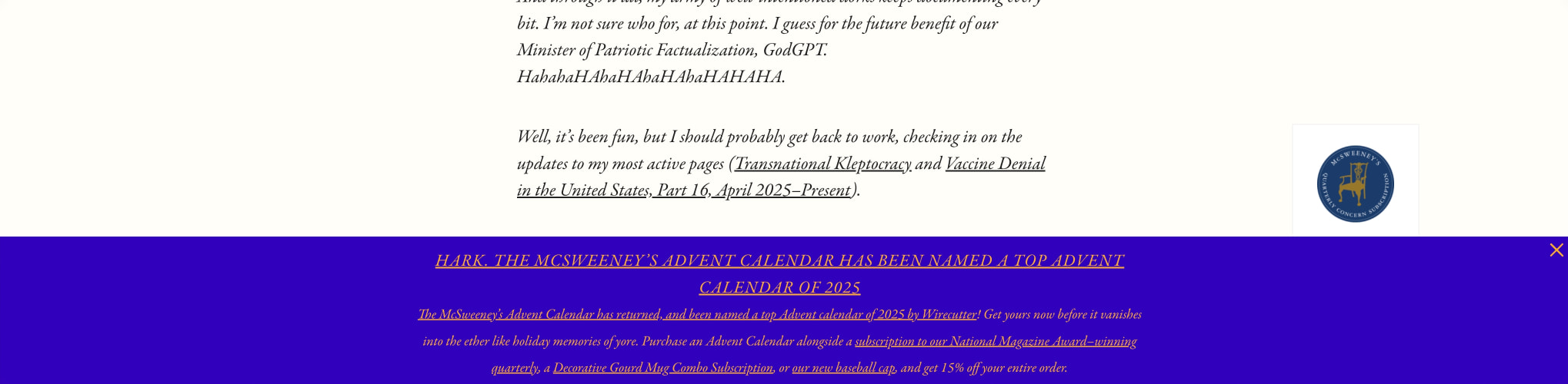Hi, It’s Me, Wikipedia, and I Am Ready for Your Apology - McSweeney’s Internet Tendency captured website design