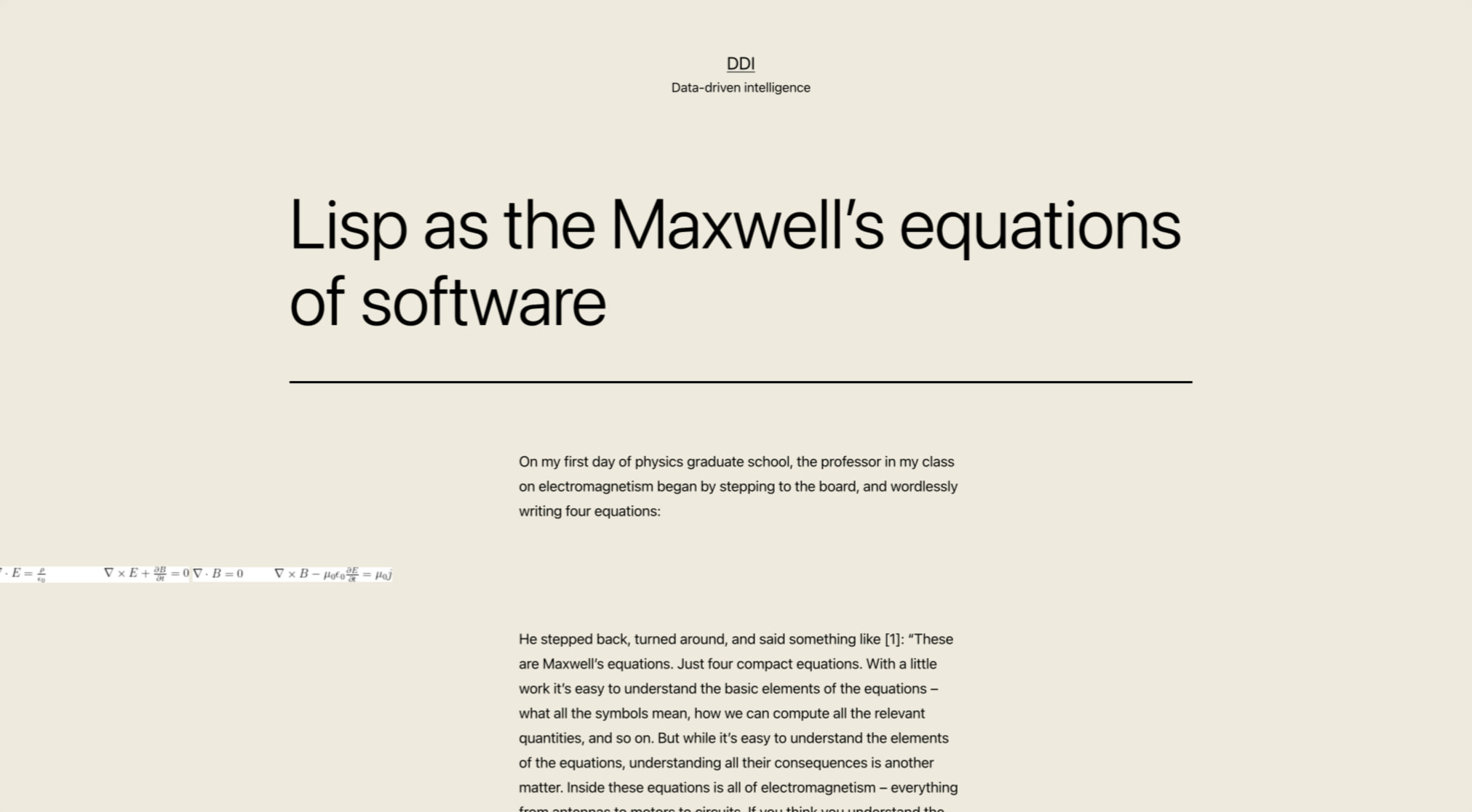 Lisp as the Maxwell’s equations of software – DDI captured website design