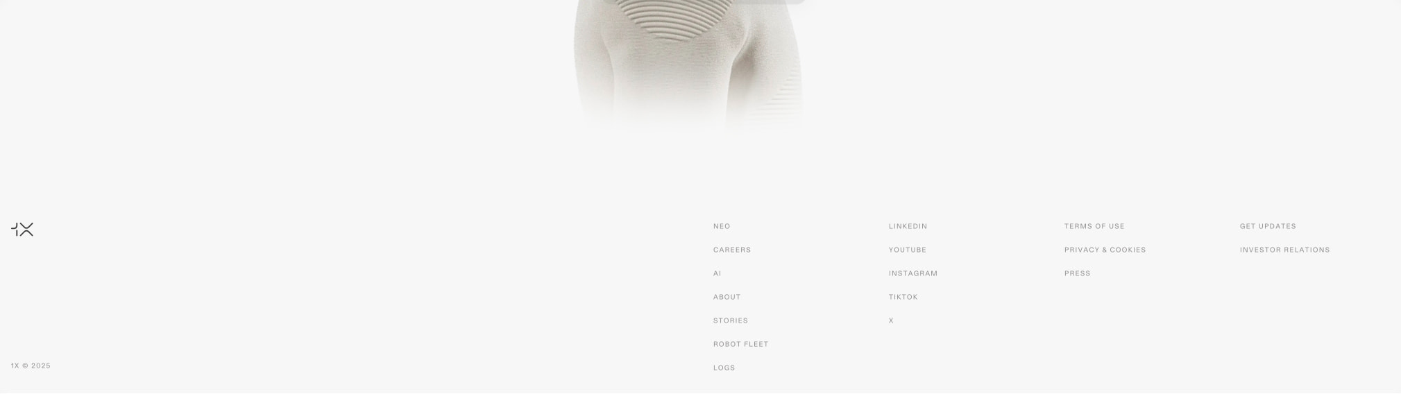NEO Home Robot captured website design