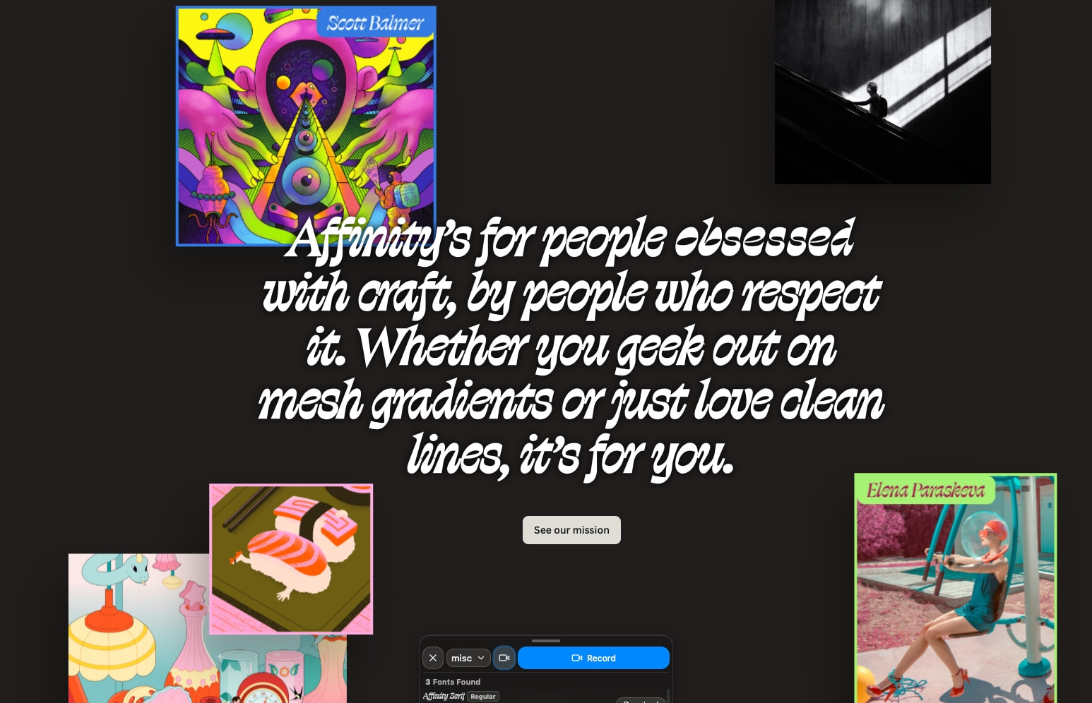 Affinity | Professional Creative Software, Free for Everyone captured website design