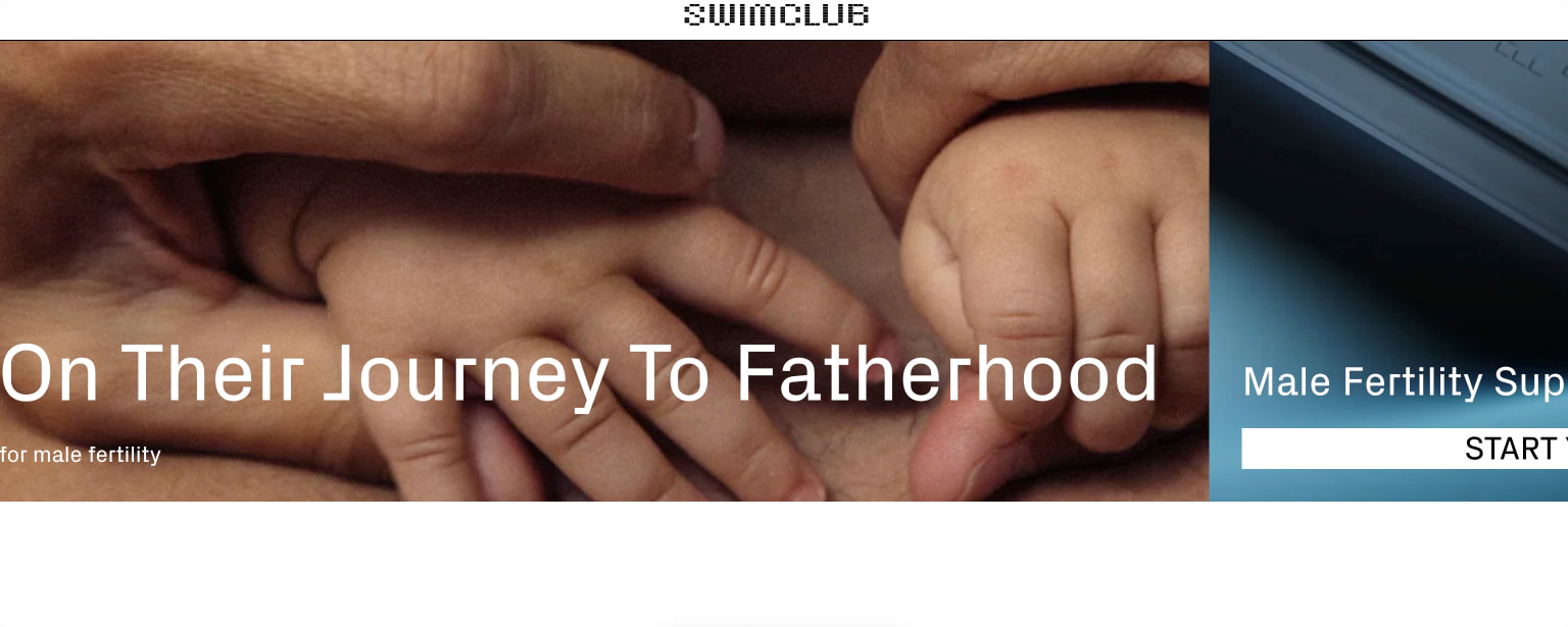 Swim Club - Sperm Supplement captured website design