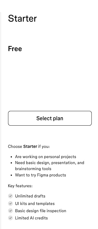 Plans & Pricing | Figma captured website design