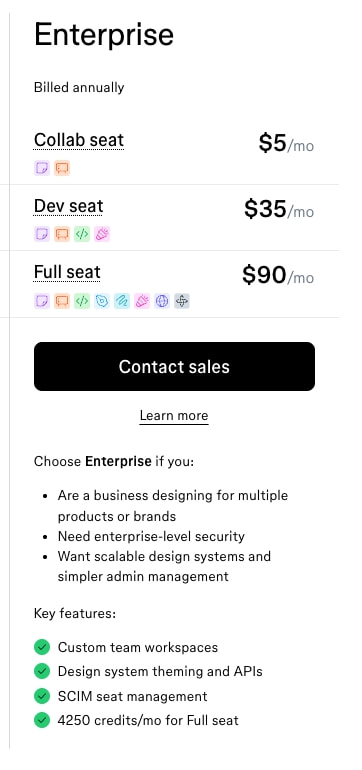 Plans & Pricing | Figma captured website design