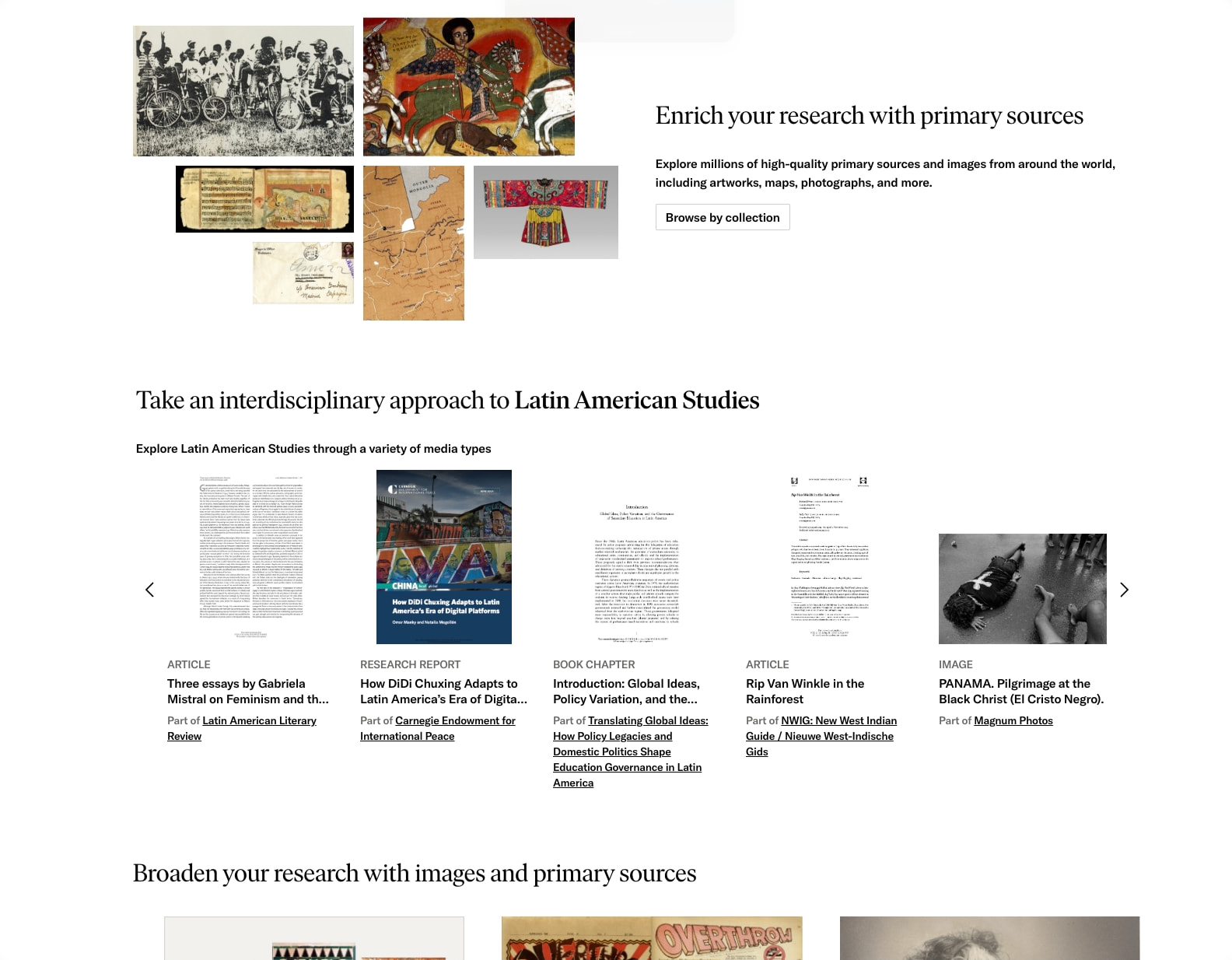 JSTOR Home captured website design