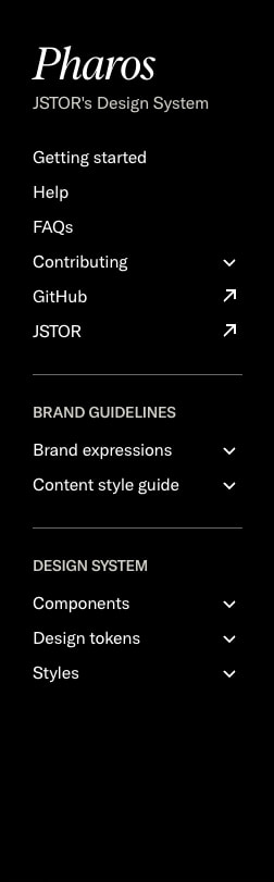 Home | Pharos: JSTOR's Design System captured website design