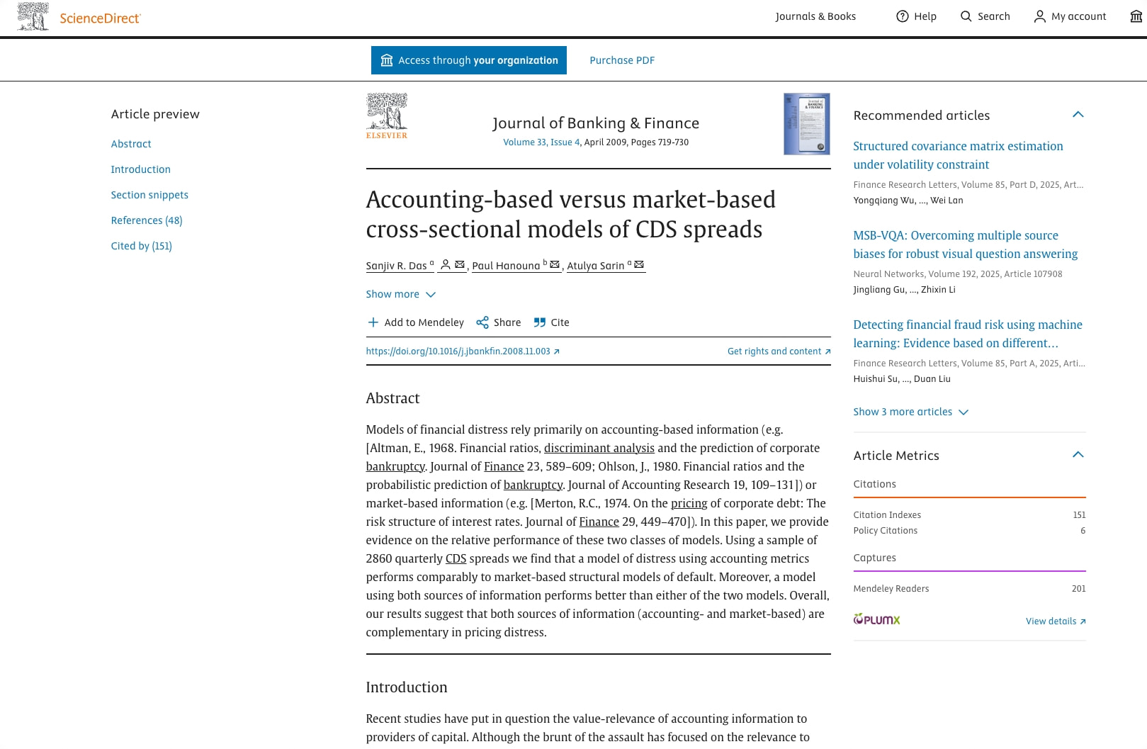 Accounting-based versus market-based cross-sectional models of CDS spreads - ScienceDirect captured website design