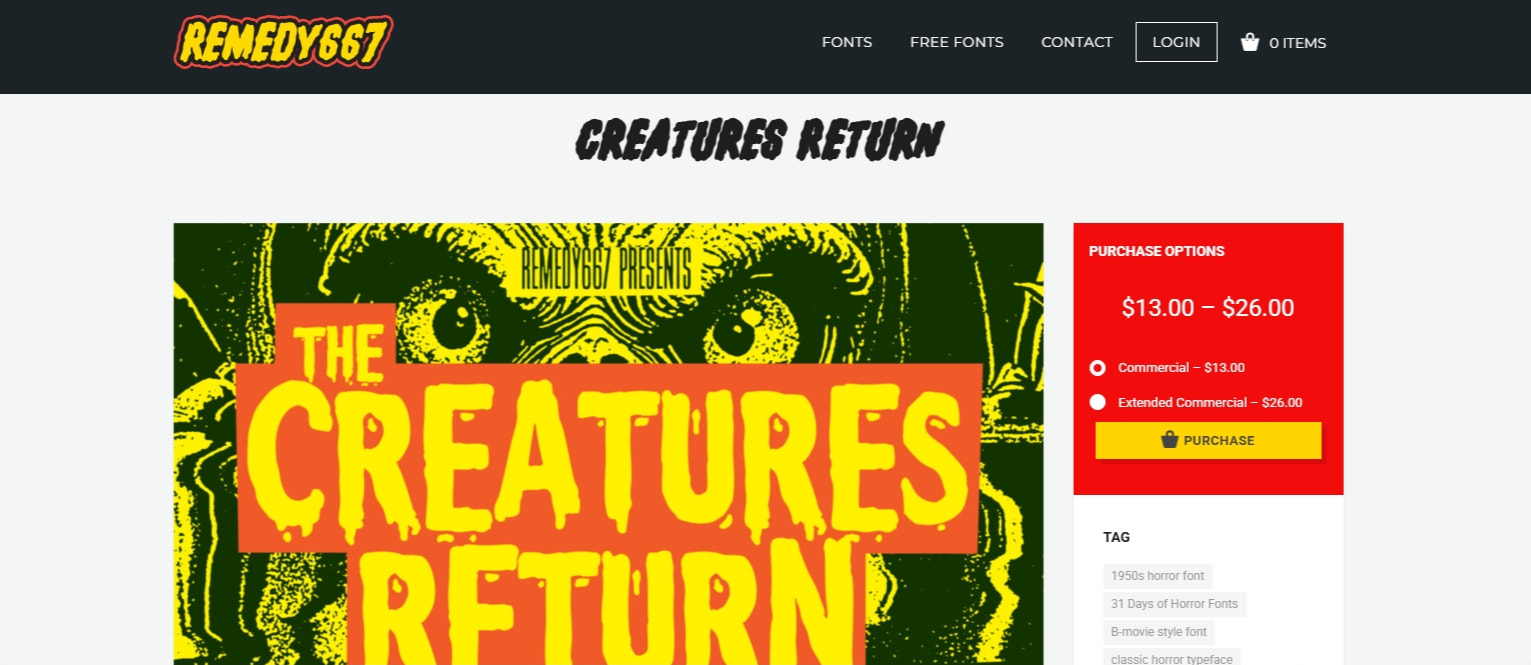 Creatures Return – Remedy667 captured website design