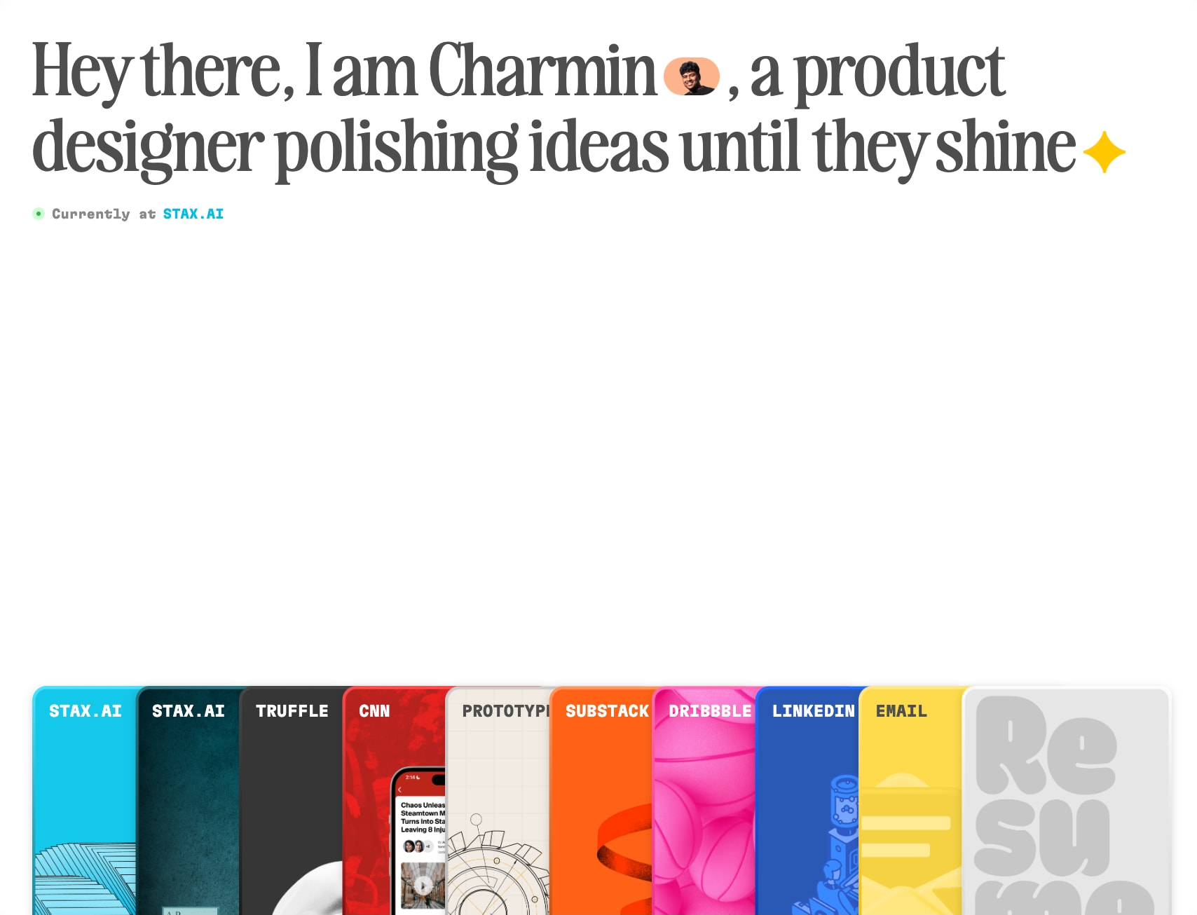 Charmin Kumar Vemula captured website design