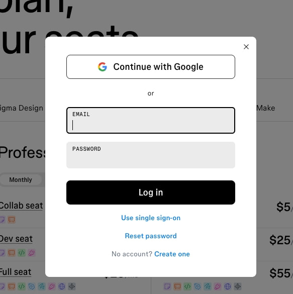 Plans & Pricing | Figma captured website design