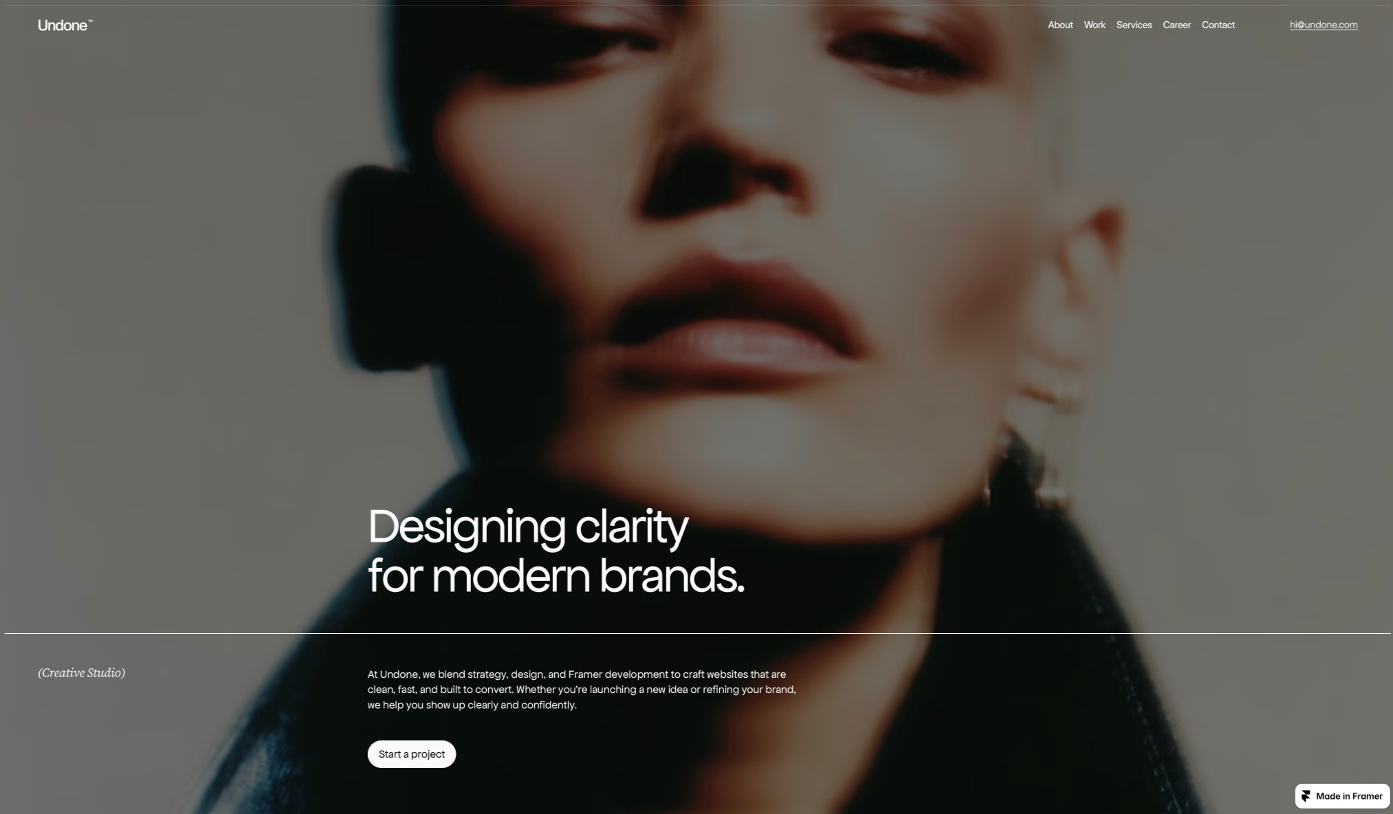 Undone - Creative Design Agency captured website design