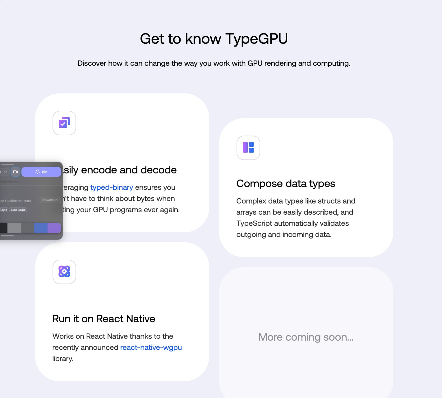 TypeGPU – Type-safe WebGPU toolkit captured website design