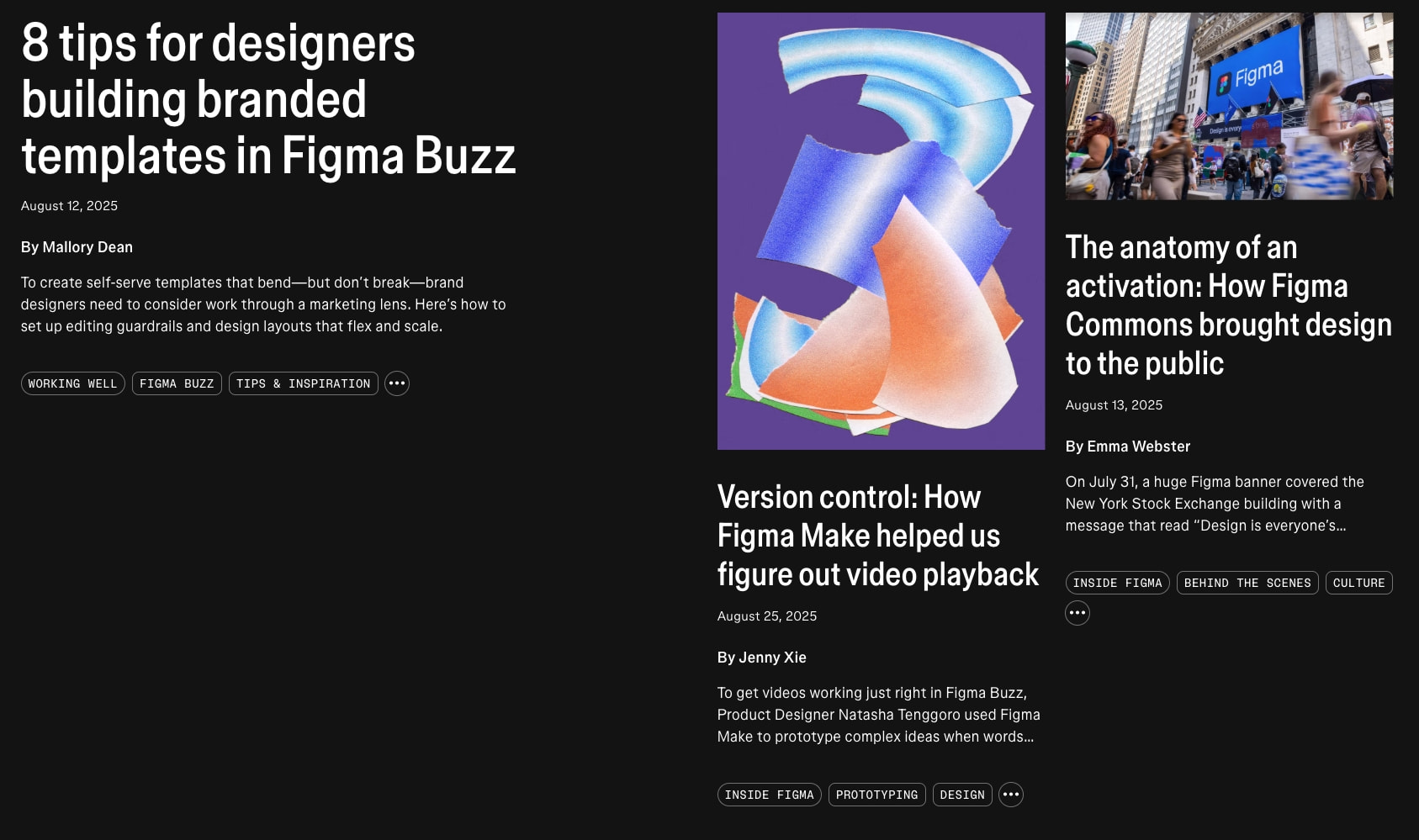 Figma Blog | Shortcut captured website design