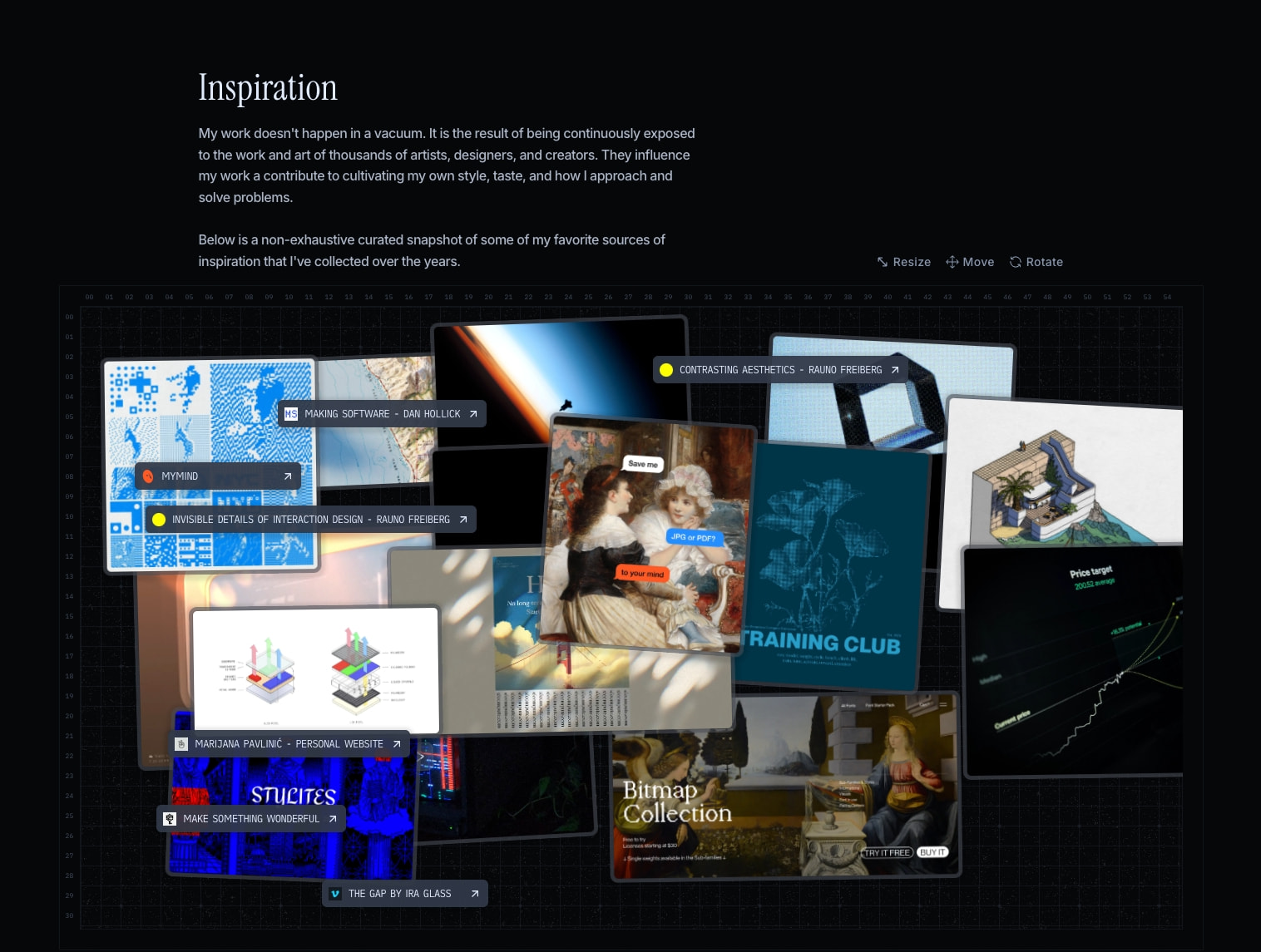 The online home of Maxime's work captured website design