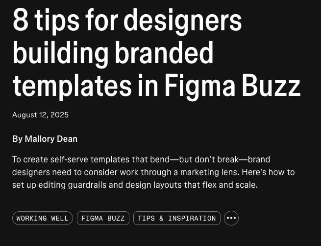 Figma Blog | Shortcut captured website design