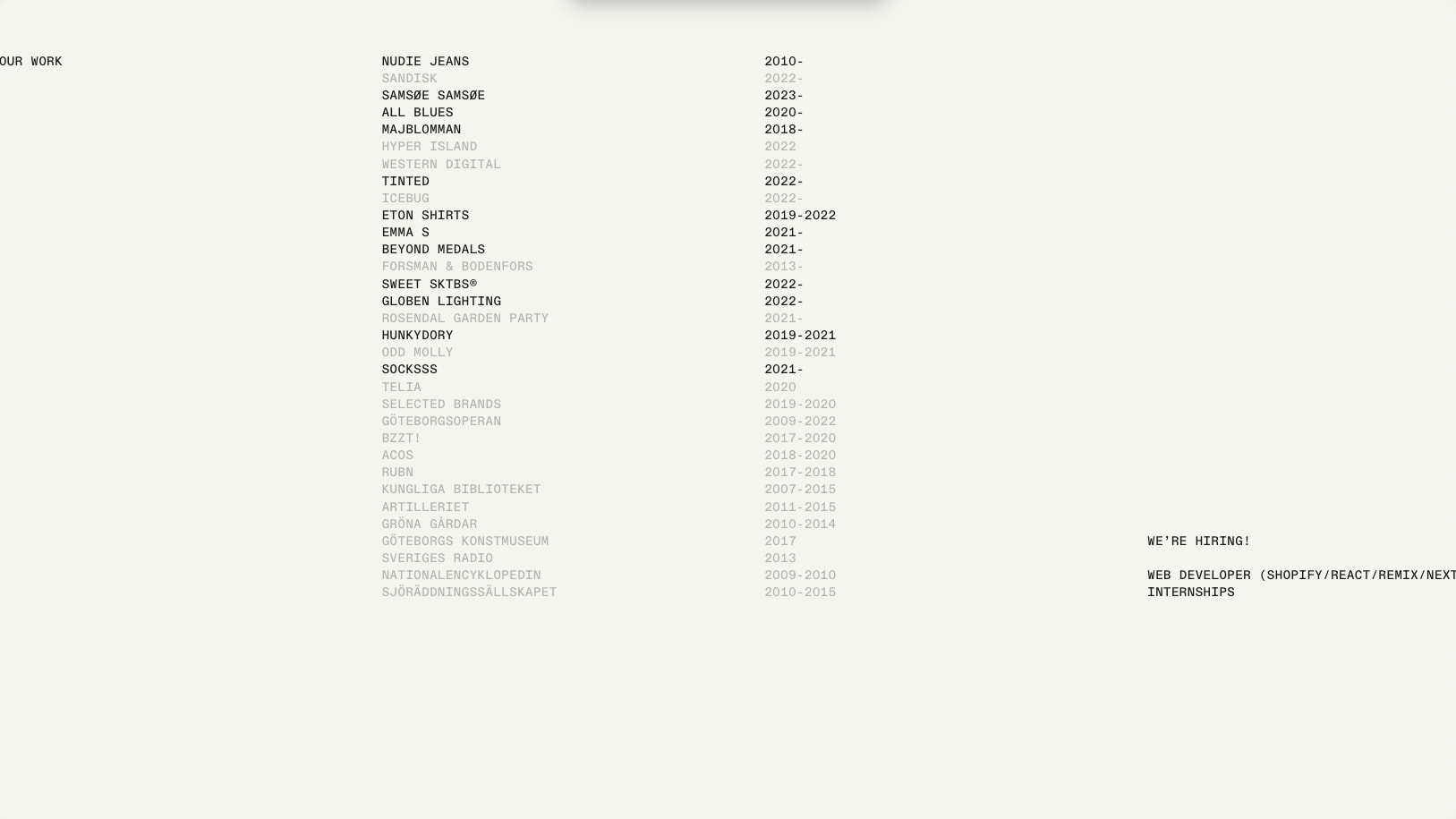 Our work — Aino captured website design