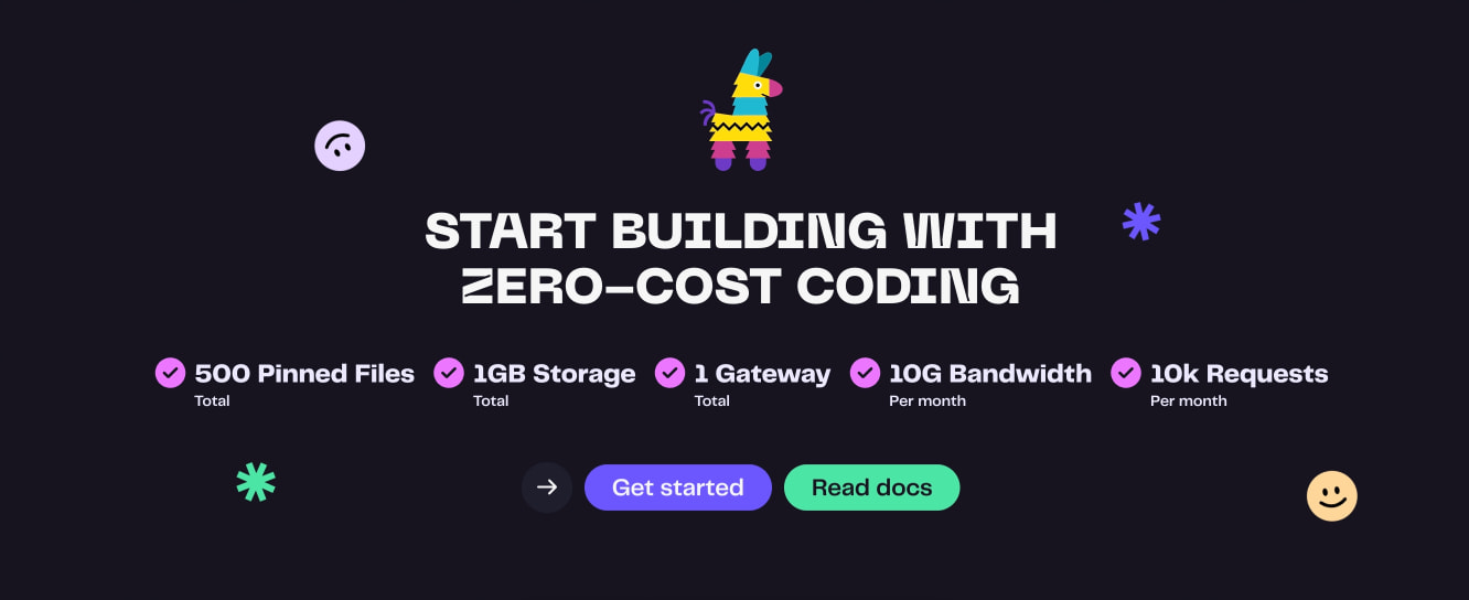 Pinata | Crypto's file storage captured website design
