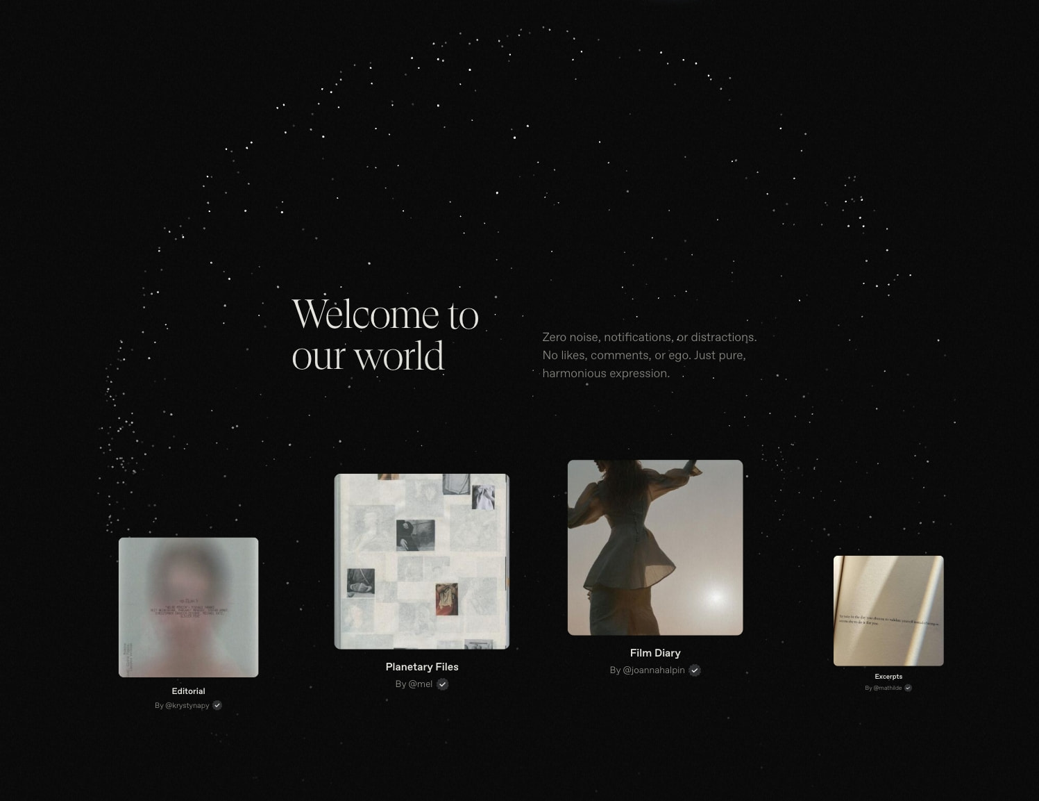 Welcome to Cosmos captured website design