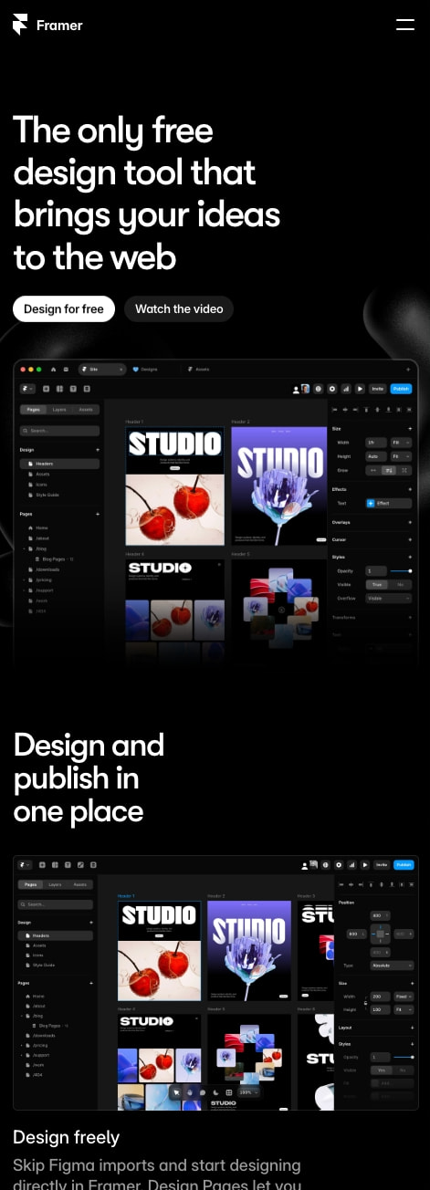 Framer: Build beautiful websites without code captured website design