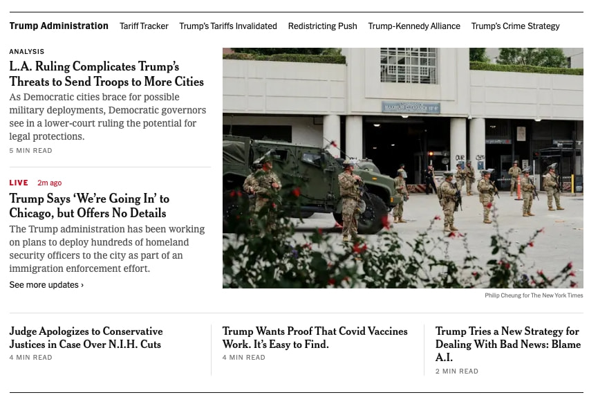 The New York Times - Breaking News, US News, World News and Videos captured website design
