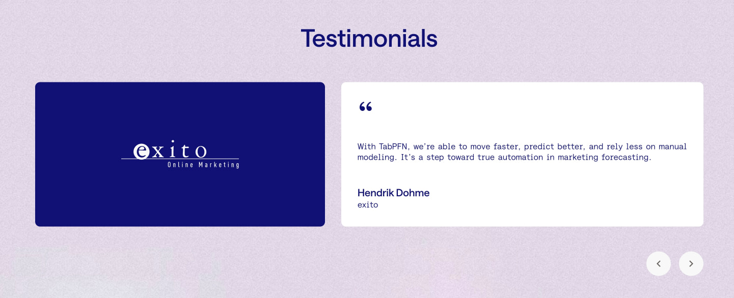 Prior Labs captured website design