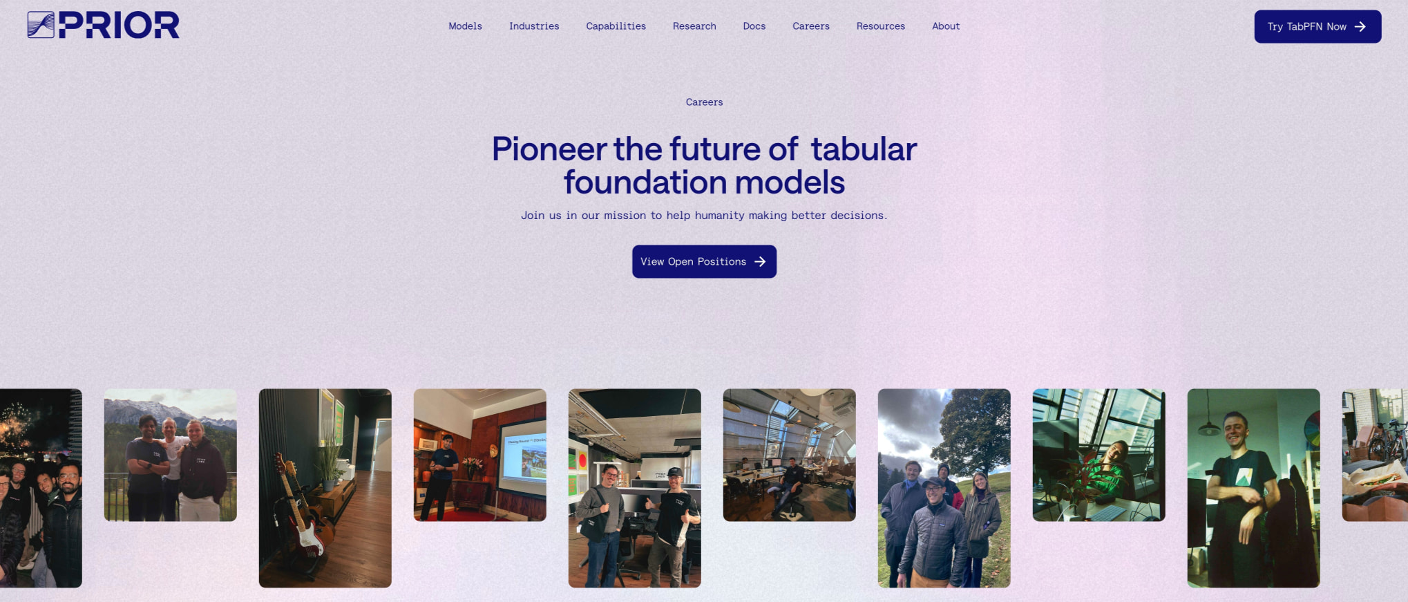 Careers | Prior Labs captured website design