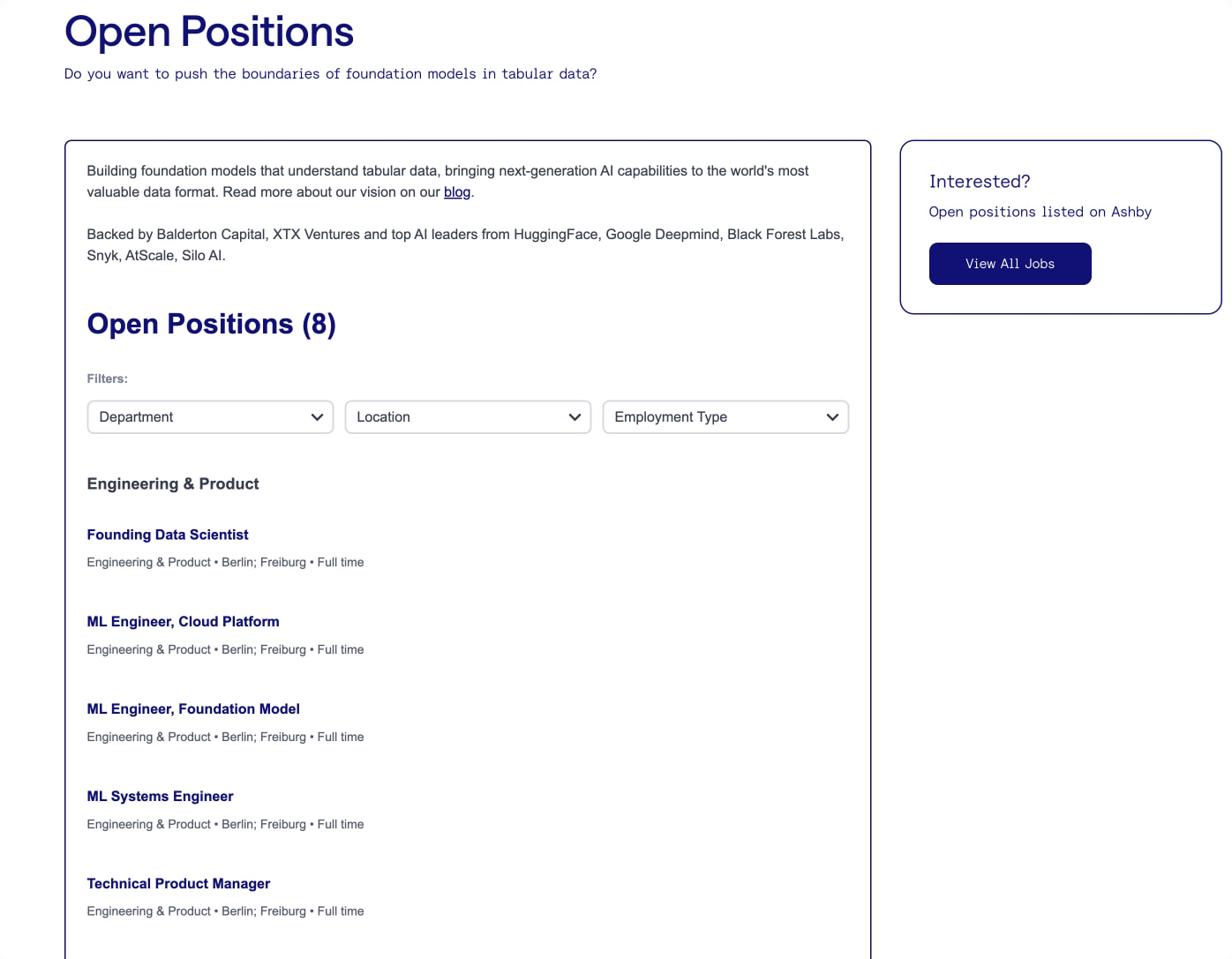 Careers | Prior Labs captured website design