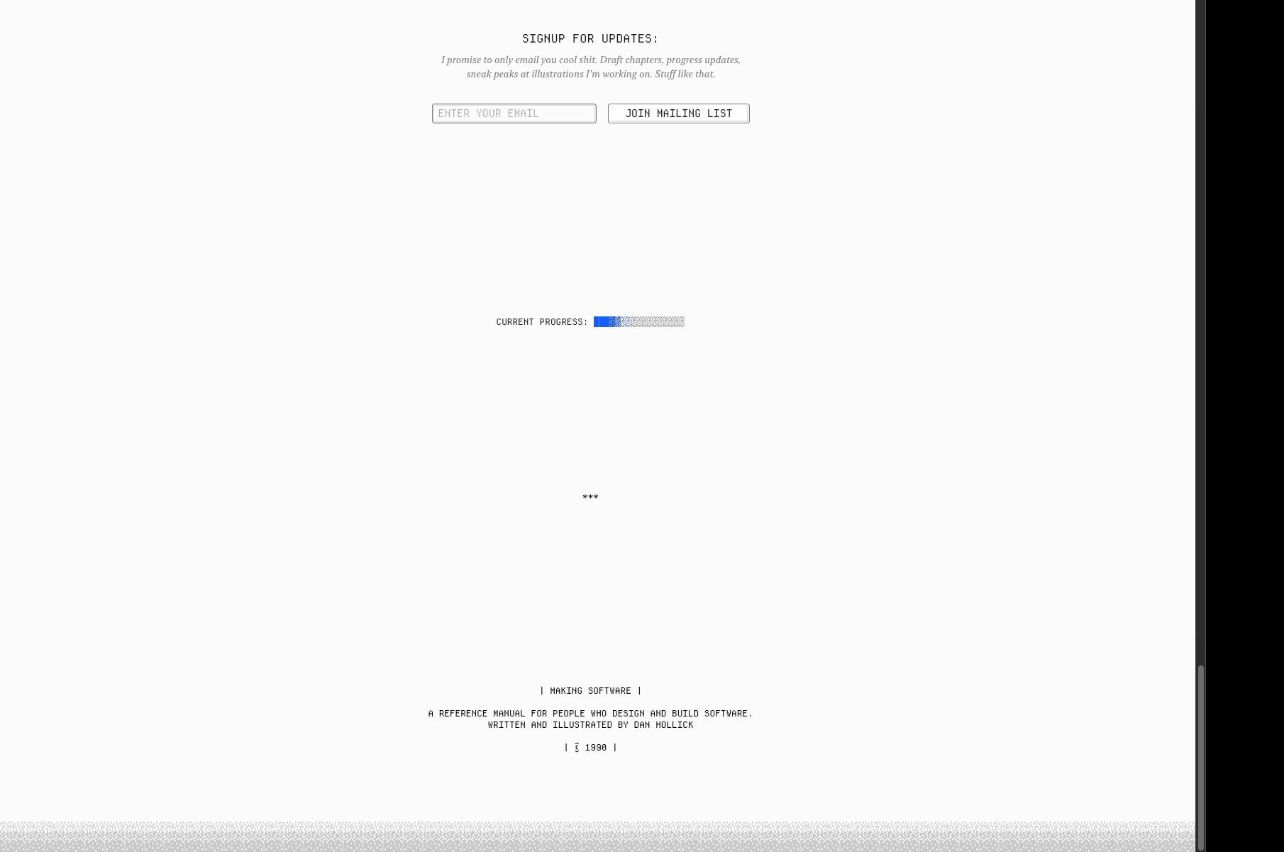 Making Software captured website design
