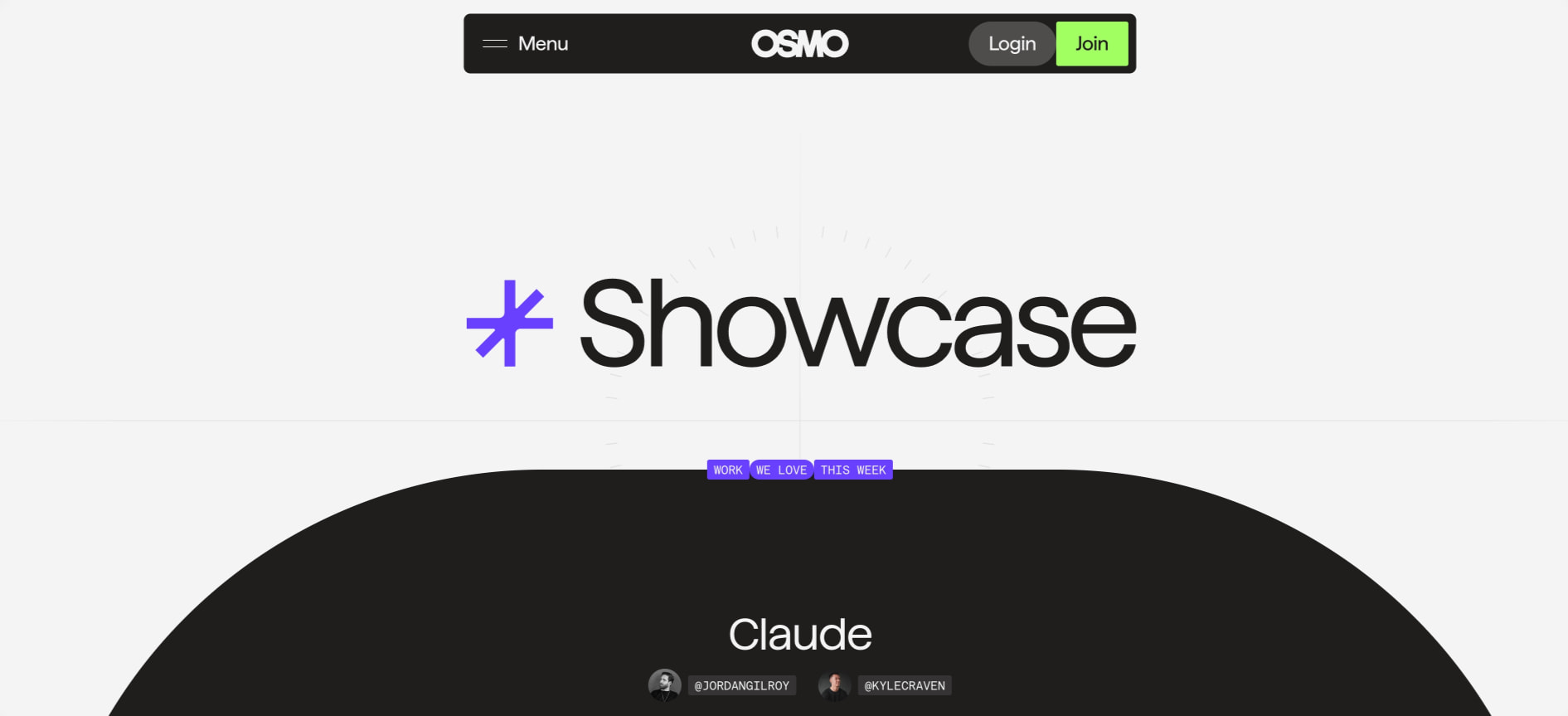 Osmo Showcase - Osmo captured website design