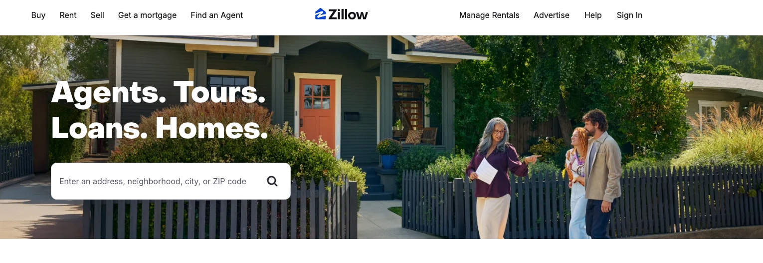Captured design matching zillow.com captured website design