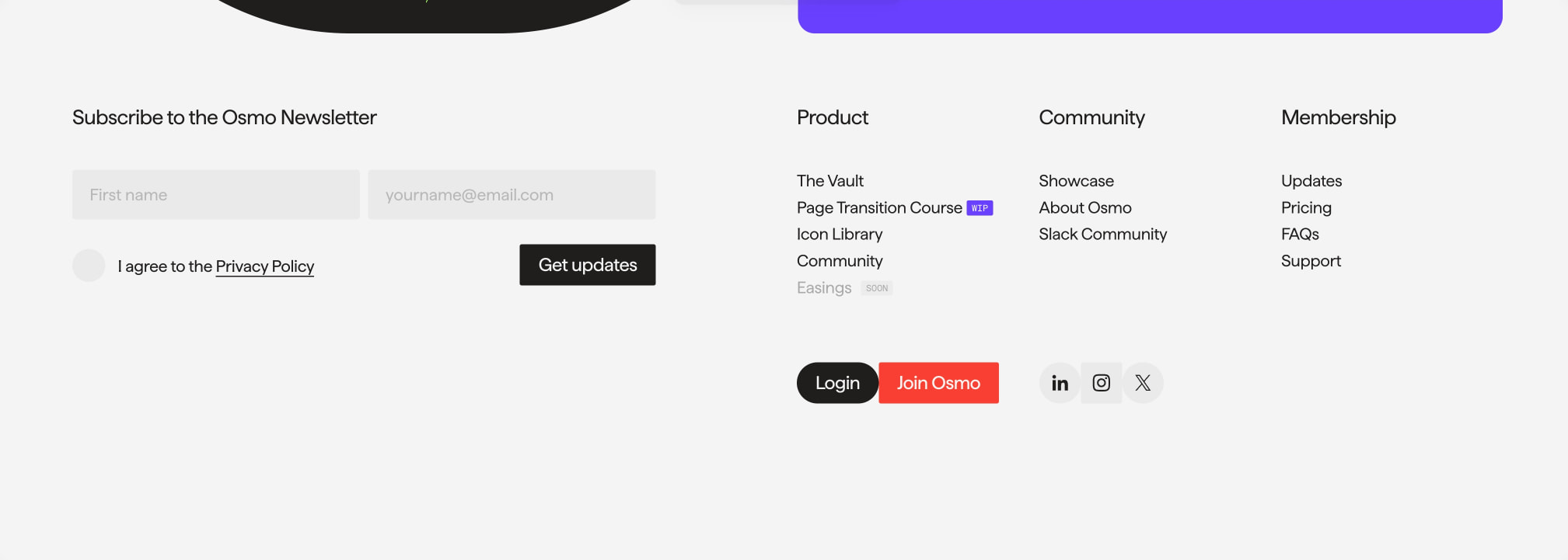 Osmo Showcase - Osmo captured website design