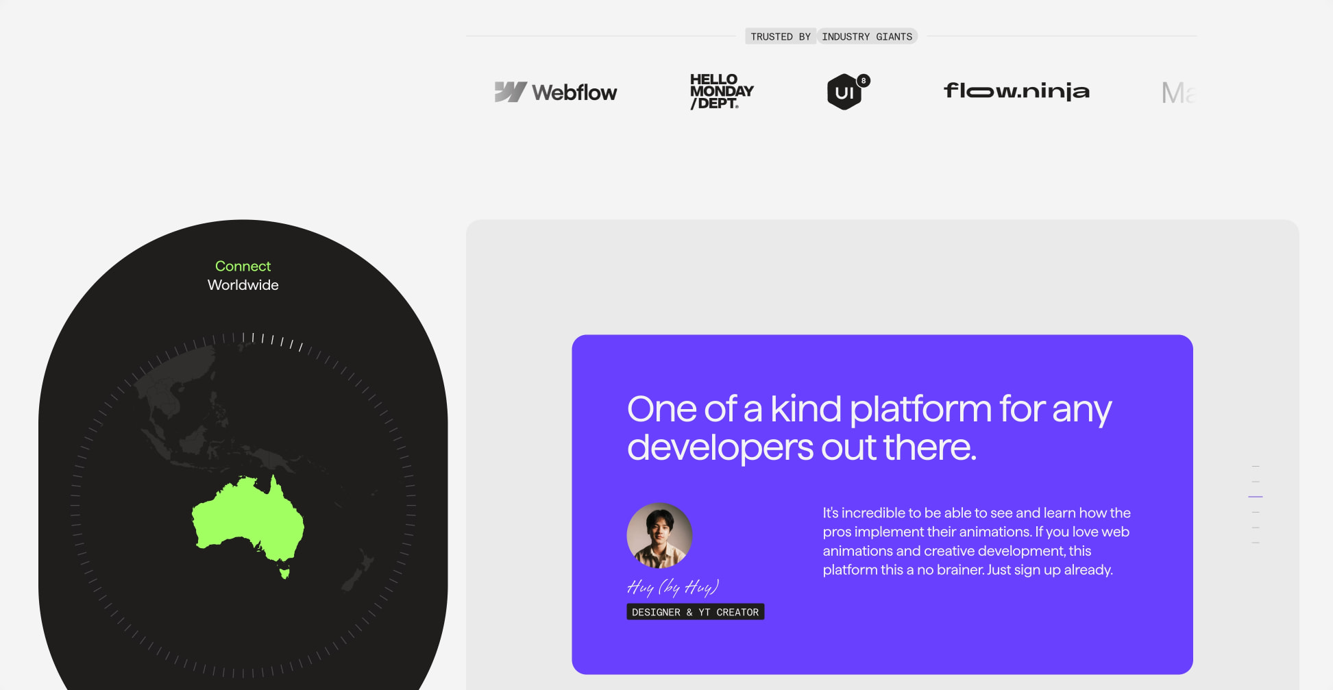 Osmo - Dev Toolkit Built to Flex captured website design