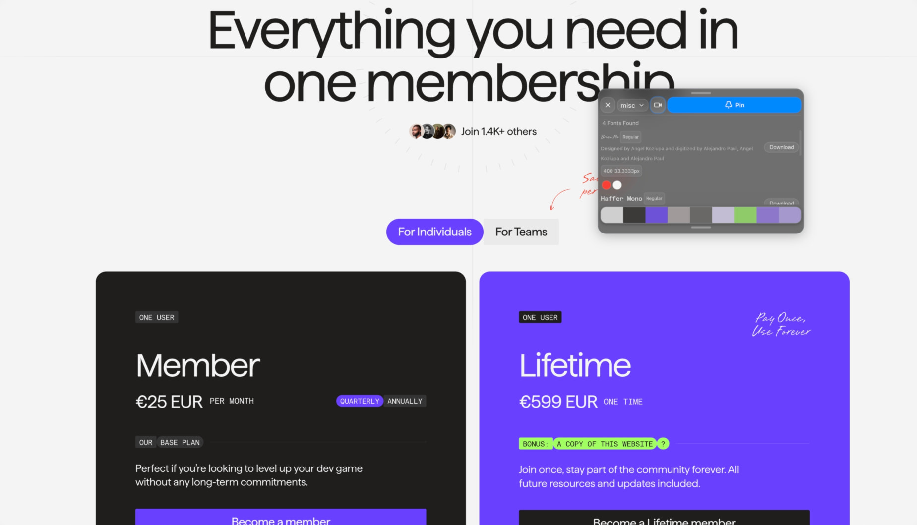 Plans & Pricing - Osmo captured website design