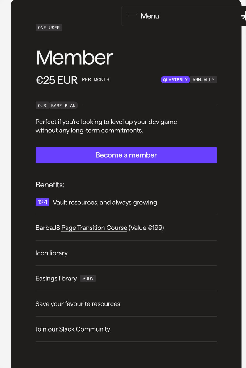 Plans & Pricing - Osmo captured website design