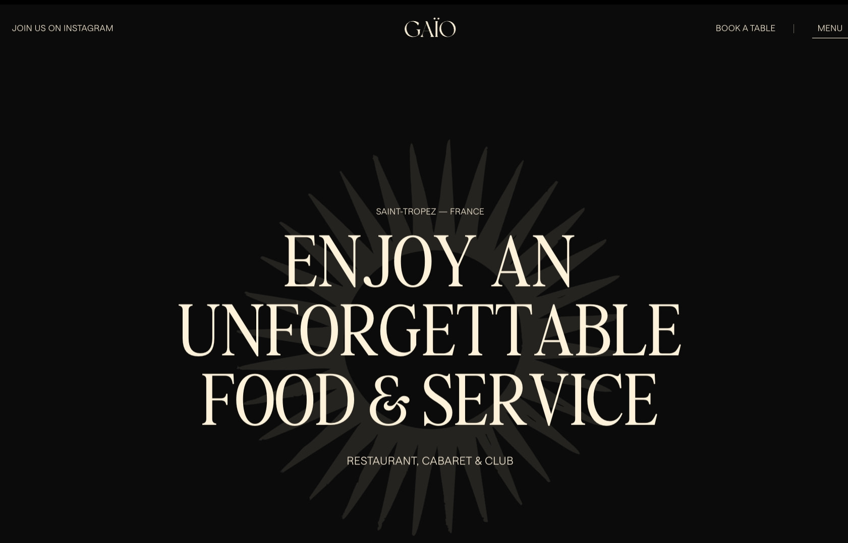 GAÏO - Restaurant, Cabaret et Club captured website design